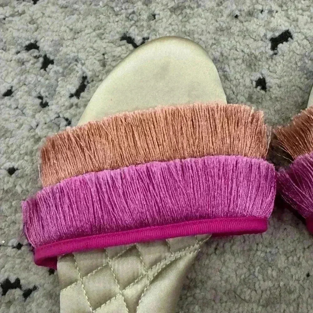 Birdies Sparrow Slides In Sangria Size 9.5 Fringe - Picture 3 of 4